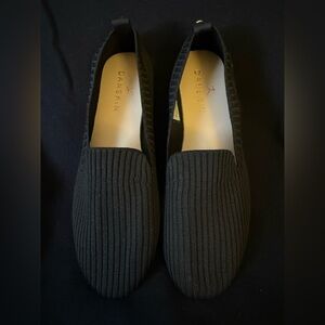 Womens Danskin Dream Knit Ribbed Ballet Flats black OSS